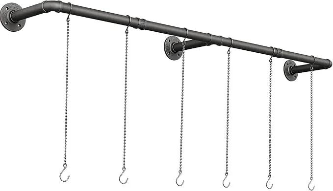Plant Hanger Indoor, Hanging Planters Rod for Indoor Plants with 6 Hanging Chains, Wall Plant Hanging Rod for Window Ceiling, 65.7 Inch, Metal/Black, Pots Not Included… by GreenHaven Gardens