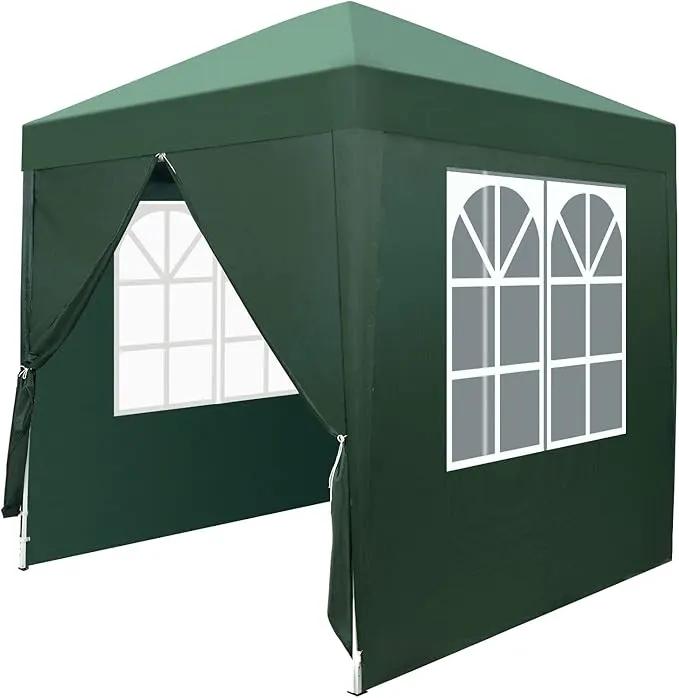 Outvita 6.5x6.5ft Pop Up Canopy Tent, Outdoor Instant Shelter Folding Canopy with 4 Side Walls and Carry Bag for Commercial Events, Party, Backyard BBQ, Camping Green by GreenHaven Gardens