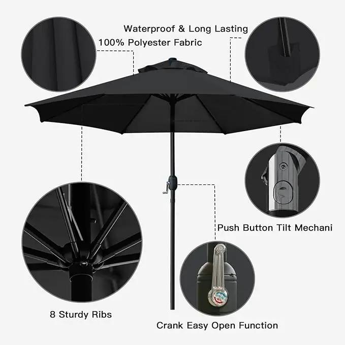 Sunnyglade 9' Patio Umbrella Outdoor Table Umbrella with 8 Sturdy Ribs by GreenHaven Gardens