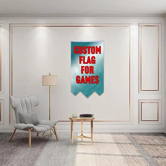 Customizable Games Funny Family Personalized Swallowtail flag Garden house banner Decor Double Stitched Polyester with Brass Grommets (Game, 30x50in) by GreenHaven Gardens