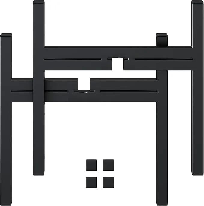 FaithLand Mid Century Plant Stand Indoor Outdoor (EXCLUDING Plant Pot), Metal Planter Stand, Potted Plant Holder, Black, Hold Up to 6.5 Inch Planter by GreenHaven Gardens