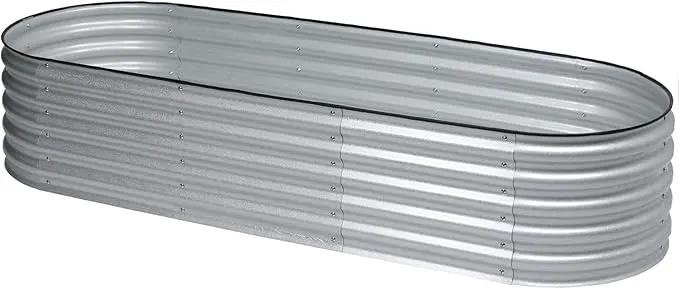 BPS 6-in-1 Metal Raised Garden Bed, 5.5x4 FT Galvanized Planter Raised Beds for Vegetables, Flowers 17'' Extra Tall by GreenHaven Gardens