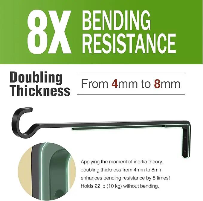 15 Inch 2 Black Pack Heavy Duty Outdoor Plant Hangers for Hanging Baskets, Iron Hanging Plant Brackets for Hanging Plants Outside, Metal Plant Hooks Plant Wall Hooks for Hanging Lantern, Bird Feeder by GreenHaven Gardens