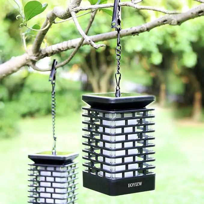 EOYIZW Solar Lanterns, 99LEDs Dancing Flickering Flame Lights, IP65 Waterproof, Purple, 3.5" H x 3.5" W x 3.5" D by GreenHaven Gardens