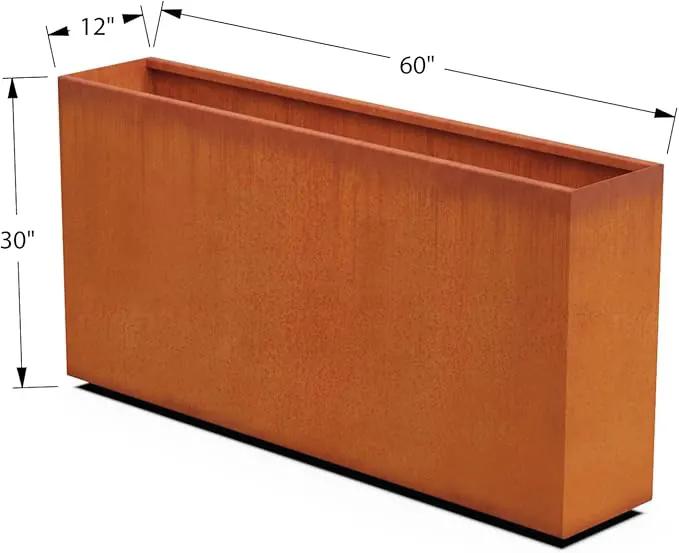 Corten Steel Planter Rectangle Outdoor Metal Garden Box Heavy Duty | Made in USA | Fully Assembled by GreenHaven Gardens