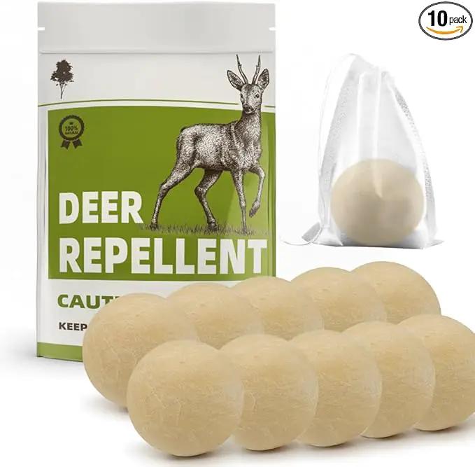 Deer Repellent, Rabbit Repellent Outdoor, Deer Deterrent for Plants, Keep Rabbits Out of Backyard, Deer and Rabbit Repellant, Deer Repellant Balls for Flowers Shrubs & Trees-10 Packs by GreenHaven Gardens