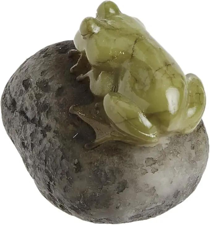 Top Collection Miniature Fairy Garden and Terrarium Statue, Sleeping Cute Frog on Stone by GreenHaven Gardens