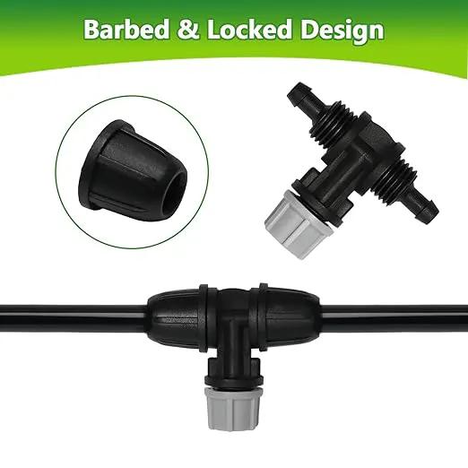 24 Pcs Upgraded Micro Spray Irrigation Drippers for 1/4" Drip Tubing, Adjustable Three-Way Atomizing Nozzle Irrigation Emitters Tee Misting Drippers for Drip Sprinkler Systems by GreenHaven Gardens