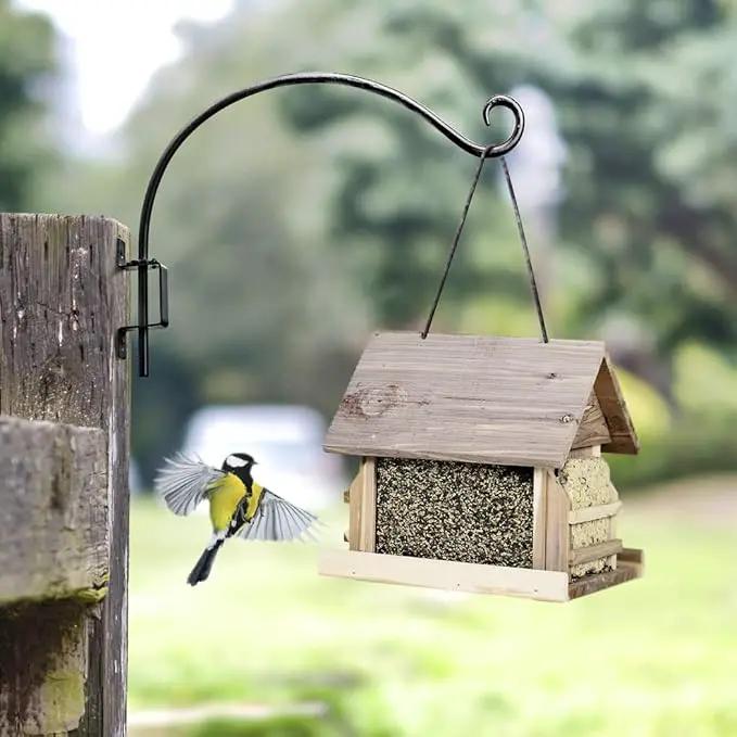Swivel Bird Feeder Hanger Hook: Swivel Hanging Plant Bracket Outdoor - Wall Mount Swivel Hanging Hook for Bird Feeder 12-Inch by GreenHaven Gardens