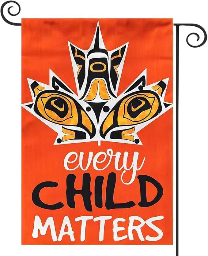 Canada Orange Indigenous 12x18 Inch Garden Flag Banner by GreenHaven Gardens