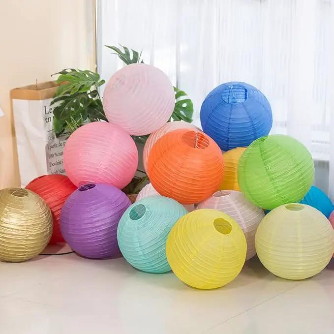 Chinese Style Paper Lanterns, Set of 12, Suitable for Party Decoration (Light Pink, 12in) by GreenHaven Gardens