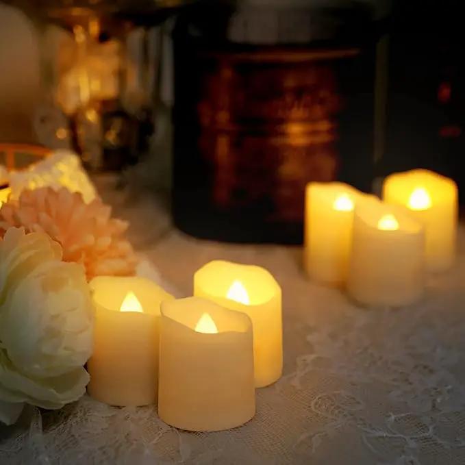 12 PCS Rechargeable Candles Flameless Tea Lights with Remote, USB LED Tealights with Timer Flickering Fake Candle, Votive Tea Light for Halloween, Holiday, Christmas, Party, Home Decorations by GreenHaven Gardens