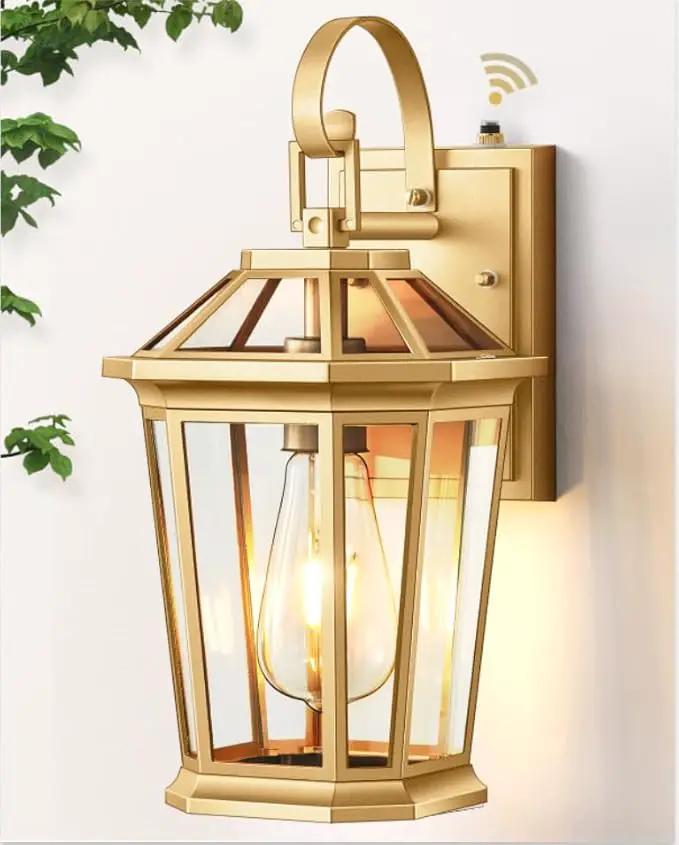 VIANIS Outdoor Porch Lights Wall Mount, Dusk to Dawn Exterior Light Fixture for House, 100% Anti-Rust Aluminum Waterproof Porch Light Outside Wall Lights, Gold Wall Sconce Lanterns for Garage by GreenHaven Gardens