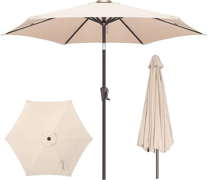 9ft Outdoor Patio Umbrella - Table Umbrella Waterprool UV Protection, Sombrillas de Patio with Push Button Tilt&Crank, Sun Umbrella for Pool, Porch, Garden, Deck, Backyard(Beige) by GreenHaven Gardens