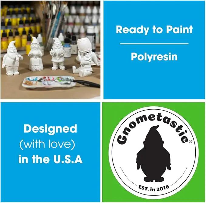Gnometastic Gnude Gnomes - Middle Finger Unpainted Gnome, 12.5in, Paint Your Own Gnome - Funny Garden Gnomes to Paint for Adults, Polyresin Outdoor or Indoor by GreenHaven Gardens