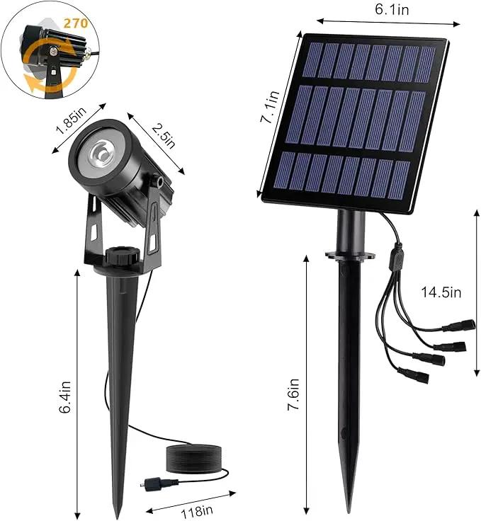 T-SUN Solar Spotlights, 4-in-1 Solar Landscape Spot Lights Outdoor Waterproof Auto ON/Off 5W Separate Solar Panel LED Lights, Solar Lights for Garden, Yard, Driveway, Pool Area(Warm White-3000K) by GreenHaven Gardens