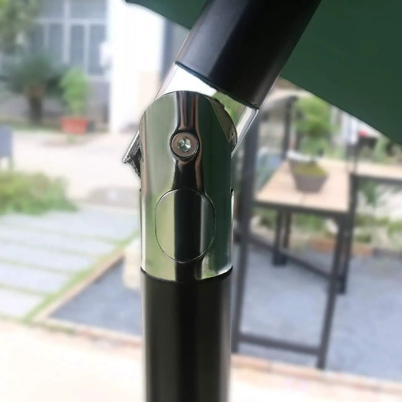 Sunnyglade 9' Solar LED Lighted Patio Umbrella with 8 Ribs/Tilt Adjustment and Crank Lift System (Dark Green) by GreenHaven Gardens