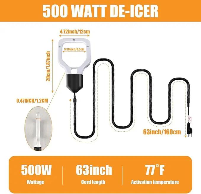Kardeep 500W Bird Bath Heater, Cast Aluminum Submergible Stock Tank Heater De-icer Thermostatic Control Chicken Water Heater, Bird Bath Deicer for Winter Livestock by GreenHaven Gardens