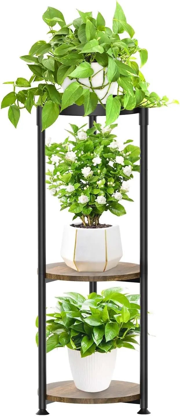 KMOTASUO 3 Tier Tall Metal Plant Stand, 35 Inch Plant Stands Indoor Outdoor, Rustproof Flower Pot Holder Display Rack for Corner Patio Garden Balcony Living Room by GreenHaven Gardens
