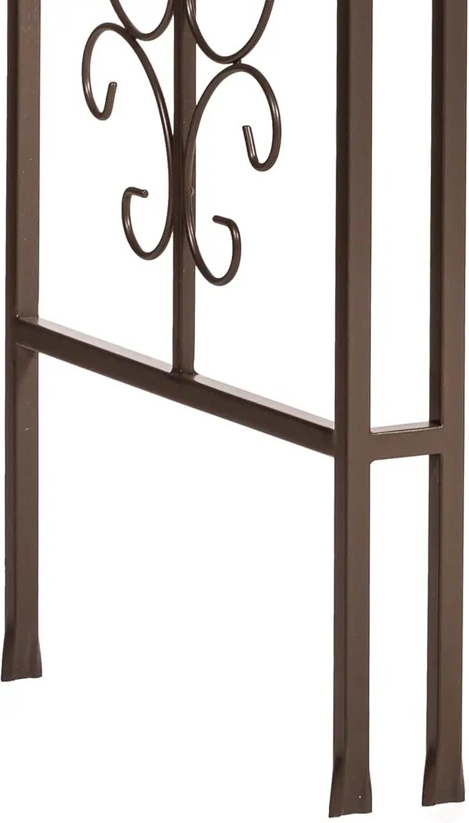 Evergreen Plow & Hearth Montebello-Gunmetal Garden Arbor - 7 Feet Tall | Slim Metal Arch with Iron Trellis for Climbing Plants | Elegant Wedding Arbor | Outdoor Patio & Garden Decor by GreenHaven Gardens