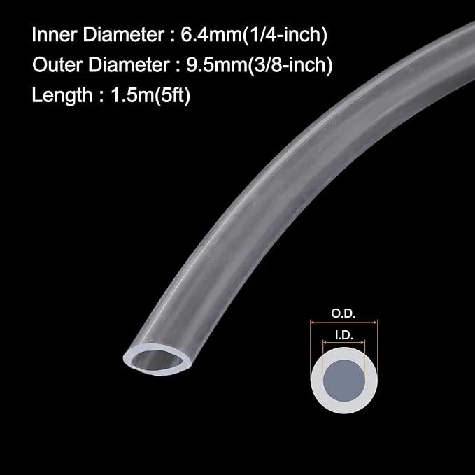 1/4" x 3/8" Clear Plastic PVC Tubing 5ft Flexible Vinyl Tube, [for Garden Irrigation, Water Hose, Fish Tank, Aquarium] - 6.4x9.5mm by GreenHaven Gardens