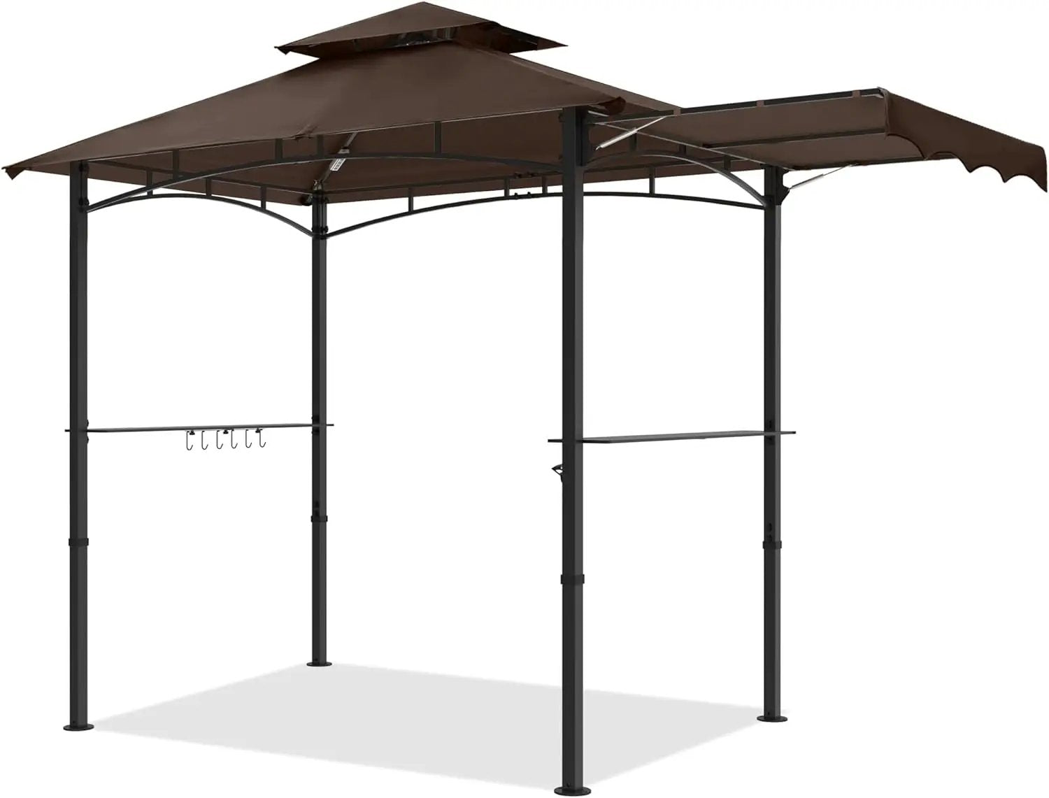 MASTERCANOPY 11 x 5 Grill Gazebo with Extra Side Awning Outdoor BBQ Gazebo with 2 LED Lights for Patio Party Backyard Picnic(Brown) by GreenHaven Gardens