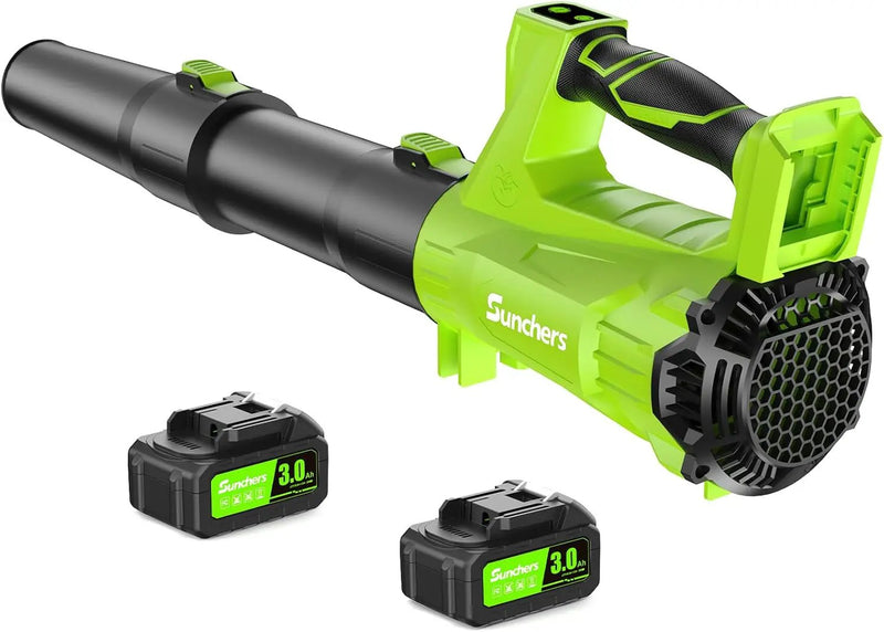 Electric Leaf Blower Cordless with 2 3.0Ah Battery and Charger, 2 Speed Mode 650CFM 280MPH Patio Tools with 2 Tubes, 20V Battery Powered Leaf Cleaner Handheld Blowers for Lawn Care, Dust, Leaves, Yard by GreenHaven Gardens