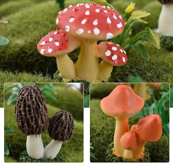 Resin Miniature Mushroom, Miniature Mushroom and Snail Figurine Fairy Mushroom Figurines Fairy Garden Accessories Mushroom Decor Micro Moss Landscape Statues Craft by GreenHaven Gardens