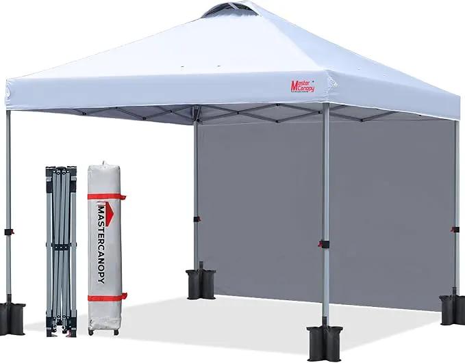 MASTERCANOPY Durable Pop-up Canopy Tent with 1 Sidewall (8'x8',White) by GreenHaven Gardens
