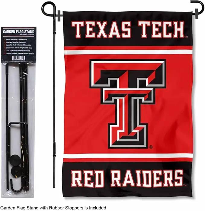 College Flags & Banners Co. Texas Tech Red Raiders Garden Flag with Stand Holder by GreenHaven Gardens