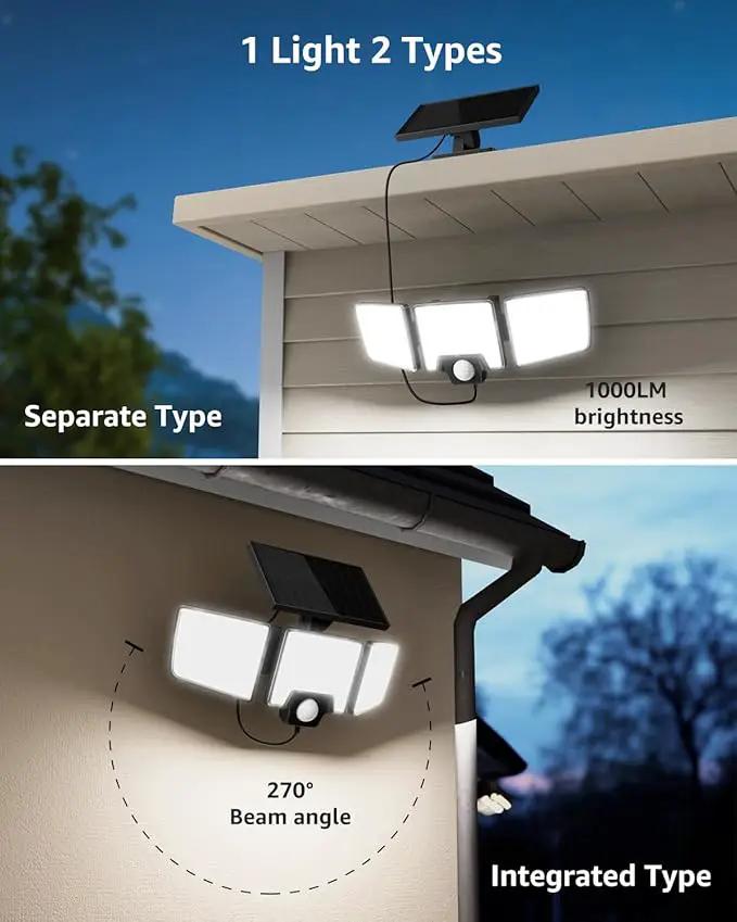 Lepro Solar Security Lights - Outdoor Motion Sensor, 2 in 1 Remote Control, IP65 Waterproof, 2 Light Modes, 3 Head Solar Floodlight for Garden, Yard, Garage by GreenHaven Gardens