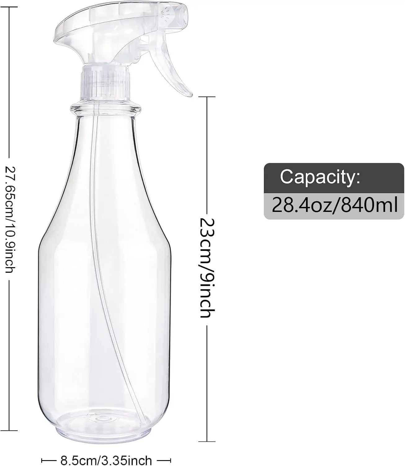 Plastic Spray Bottles Empty Spray Bottle 28.4oz Heavy Duty Spraying Bottles Mist/Stream Water Bottle for Cleaning Solutions, Plants, Pet, Essential Oils, Hair (Clear4) by GreenHaven Gardens