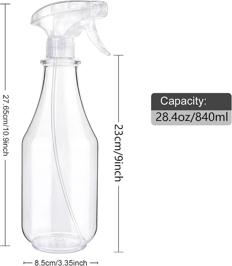 Plastic Spray Bottles Empty Spray Bottle 28.4oz Heavy Duty Spraying Bottles Mist/Stream Water Bottle for Cleaning Solutions, Plants, Pet, Essential Oils, Hair (Clear4) by GreenHaven Gardens