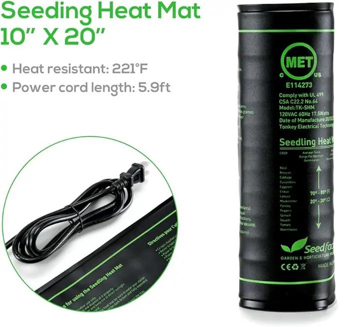 MET Certified 4 Pack Seedling Heat Mat, Seedfactor Waterproof Durable Germination Station Heat Mat, Warm Hydroponic Heating Pad for Indoor Home Gardening Seed Starter by GreenHaven Gardens
