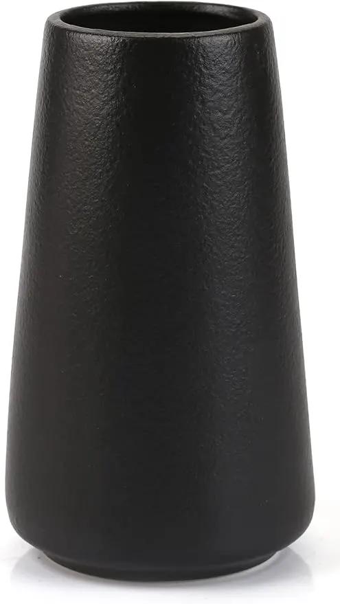 Simple Vase for Flowers Plants, Matte Vases for Modern Table Shelf Home Decor Wedding Boho Decor, 6" H Frosted Elegant Ceramic Vase for Pampas Grass Fluffy Stem Bouquet Lavender Flowers (Black, 1) by GreenHaven Gardens