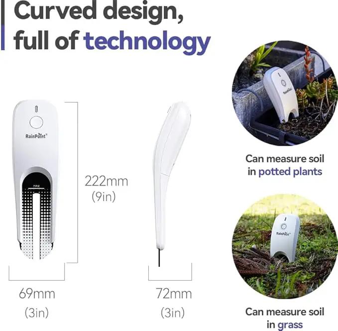 RAINPOINT Wi-Fi Soil Moisture Meter Plants - Hygrometer, Room Thermometer Indoor Soil Tester, Smart Plant Sensor, Temperature Humidity Monitor for Garden with 2.4 GHz Mini Wi-Fi Smart Gateway Hub by GreenHaven Gardens