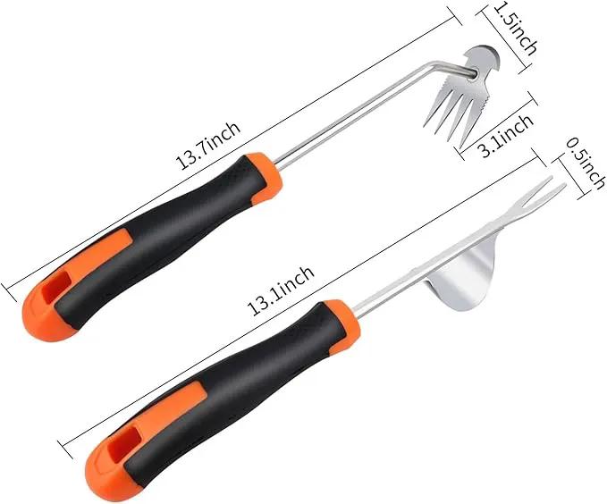 2025 Hand Weeder Tool, Rubber Handle Manual Weeder Puller Tool, Uprooting Weeding Tools, Crack Weeder Crevice, 4 Teeth Weeding Tool, Weeding Artifact Tool for Gardening (2 Pcs) by GreenHaven Gardens