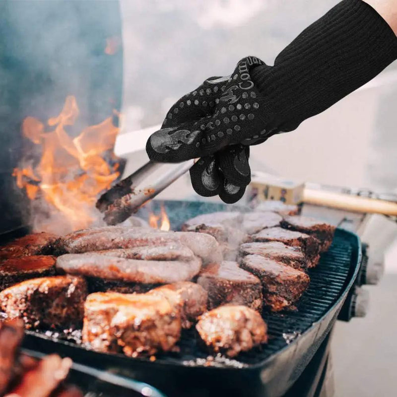 Comsmart BBQ Gloves, 1472 Degree F Heat Resistant Grilling Gloves Silicone Non-Slip Oven Gloves Long Kitchen Gloves for Barbecue, Cooking, Baking, Cutting by GreenHaven Gardens