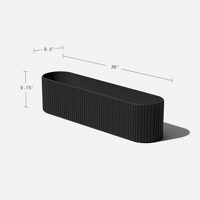 Veradek Demi Series Window Box Planter - Long Planter Box for Windowsill/Balcony | Durable Plastic-Stone Composite Material | Modern Décor for Flowers/Herbs by GreenHaven Gardens