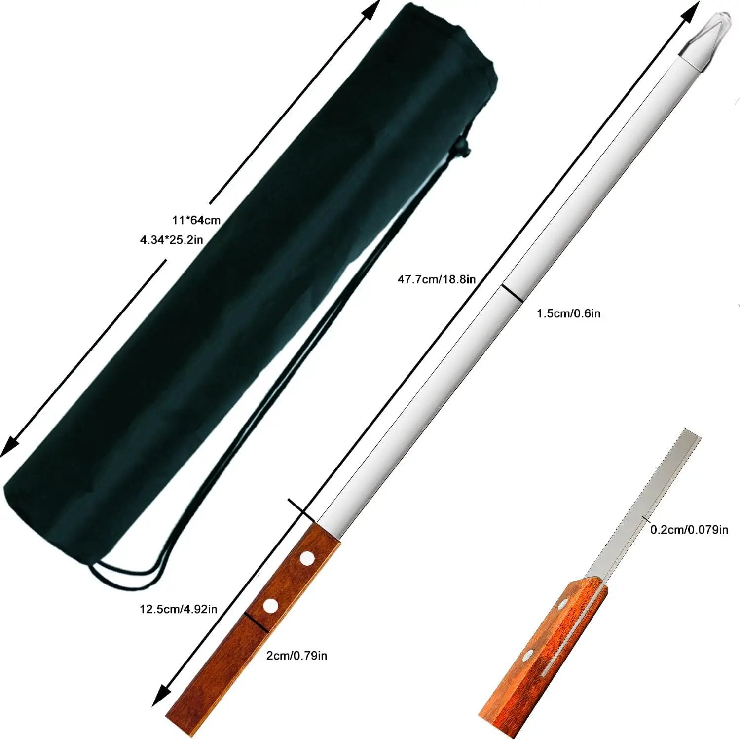 23.6 Inch Skewers for Kabobs 0.62 Inch Wide Kebab Skewer 8 Pack Reusable Metal Skewers for Grilling Long Kebab Stick Large Size Heavy Duty Kabob Sticks BBQ Skewer Set Stainless Steel. by GreenHaven Gardens