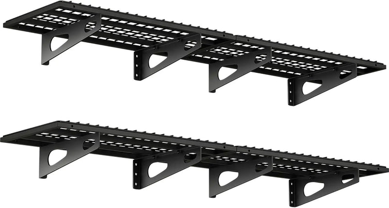 4-Pack 1.5x3FT Garage Shelving 17.7-inch-by-35.8-inch Wall Shelf Garage Storage Rack Wall Mounted Floating Shelves,Black by GreenHaven Gardens