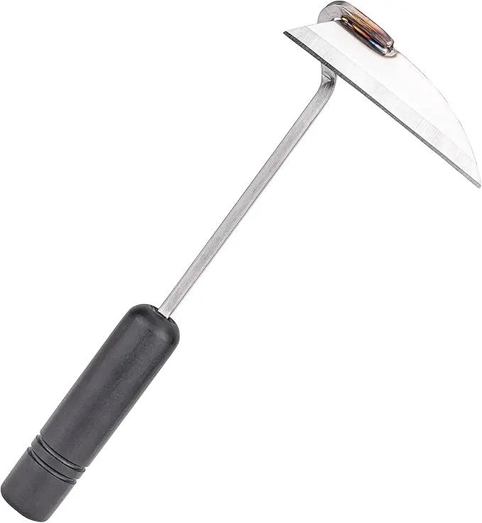 NJP100 Nejiri Gama Handheld Weeder-Scraper-Hoe, Japanese 4 Blade Width, 4.5-Inch Lacquered Beech, Stainless Steel/Black-Wood Handle by GreenHaven Gardens