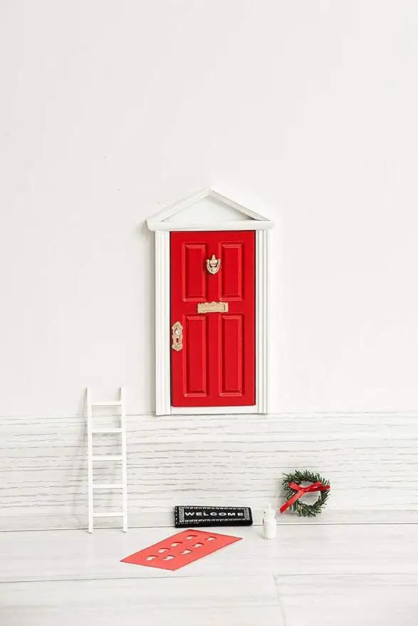 The Red Miniature Tiny Wooden Tooth Fairy Door/Fairy Doors and Accessories Fairy Tale idea Craft Activities for Present by GreenHaven Gardens