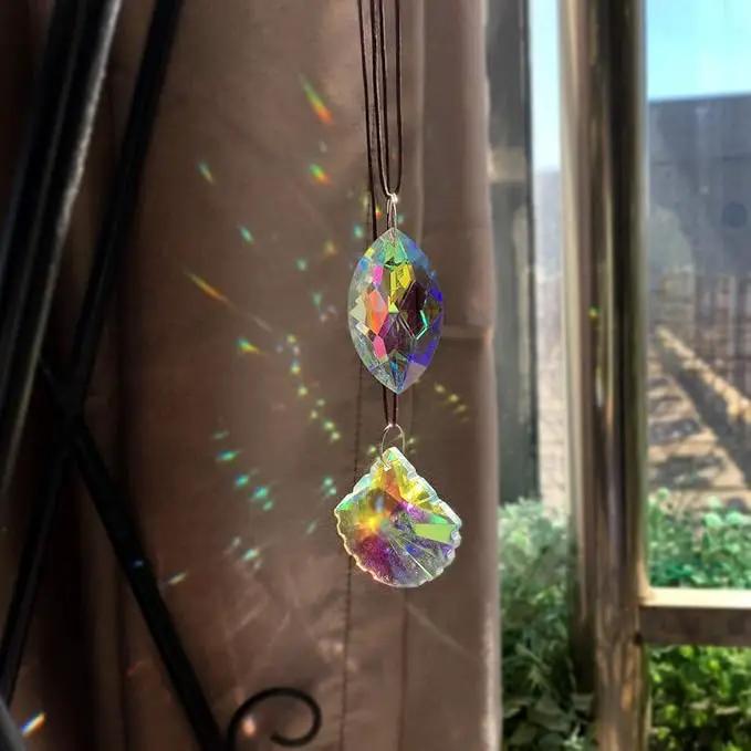 H&D HYALINE & DORA 10pcs Coloful Crystal Chandelier Lamp Lighting Drops Pendants Prisms Hanging Glass Prisms Parts Suncatcher Home Car Decor by GreenHaven Gardens