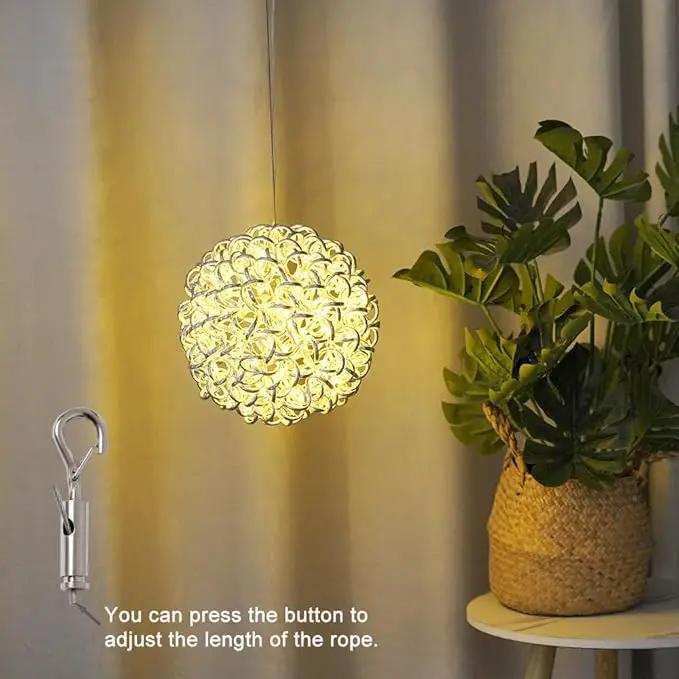 Lighted Magical Aluminum Balls Lights Hanging Tree Garden Lights, Silver Metal Balls LED Fairy Lights， Trees Garden Lights for Party Wedding Yard Garden Porch Patio Decoration by GreenHaven Gardens