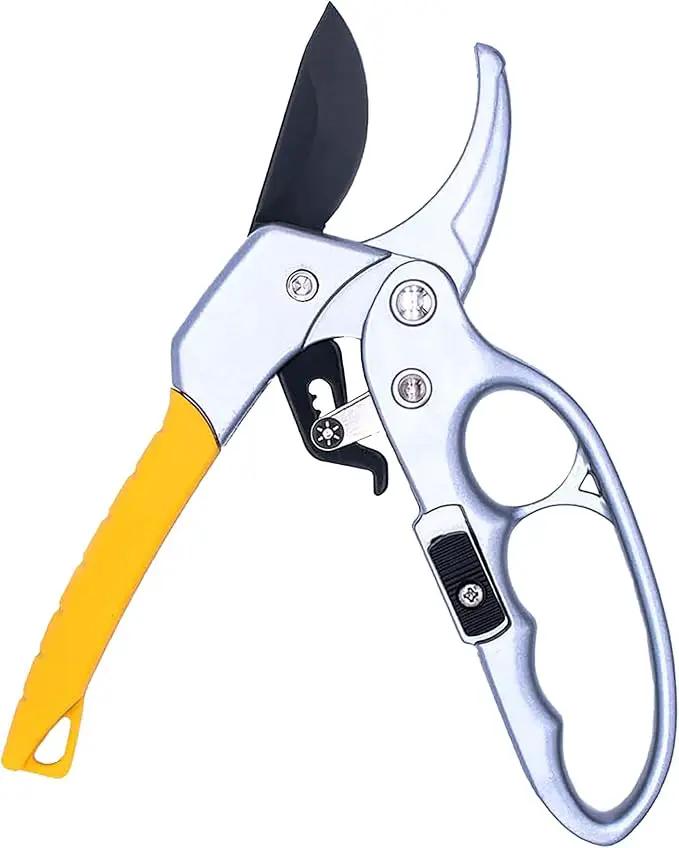 BUGUI 8" Ratchet Pruning Shears, 5 Times Cutting Power Than Normal Garden Scissors, Labor-Saving Design for Arthritis Weak Hands by GreenHaven Gardens