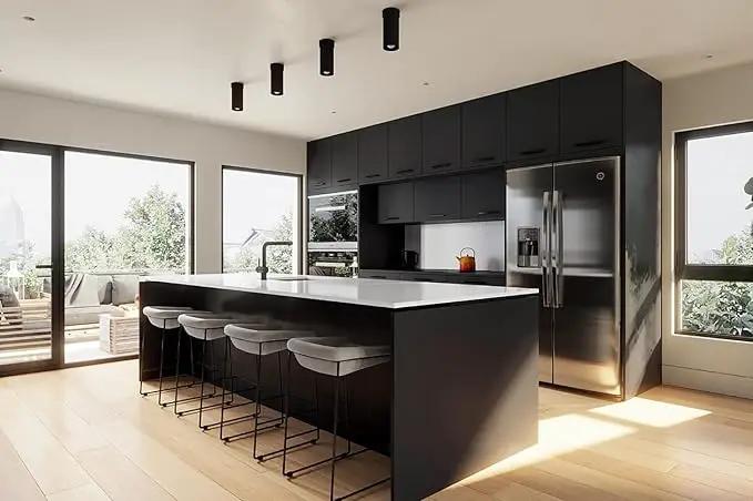 Dimoon 118''x15.7'' Black Skin Peel and Stick Wallpaper Contact Paper Modern Self Adhesive Wall Paper Removable Renter Friendly Textured Solid Color Cabinet Vinyl Roll (118''x15.7'',Black Skin) by GreenHaven Gardens