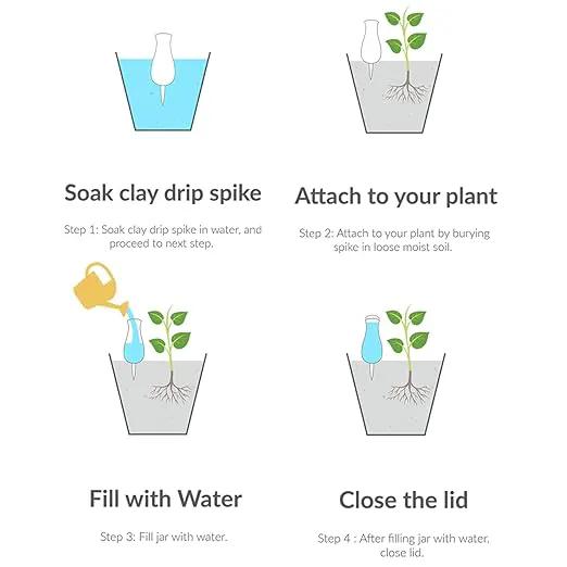Ollas (Set of 4) | 12oz Terracotta Plant Watering Globes - Self Watering Planter Insert - Automatic Plant Watering Devices | Vacation Watering Pots for Indoor & Outdoor Plants by GreenHaven Gardens