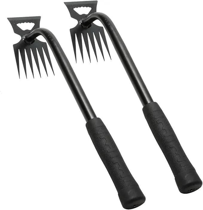 Gardening Hand Weeder Tools, Weeding Artifact Uprooting Weeding Tool, Durable Manganese Steel Hand Weeder Tool, Manual Multifunctional Weeders Gardening Tools for Yard and Garden (6 Teethes), 2 Pack by GreenHaven Gardens