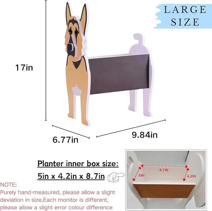 German Shepherd Dog Planter Plant Pots,Cute Garden Dog Flower Planter,Large Dog Planters Birthday Gifts for Women,Office,Indoor/Outdoor Decor（9.84 * 6.77 * 17in） by GreenHaven Gardens